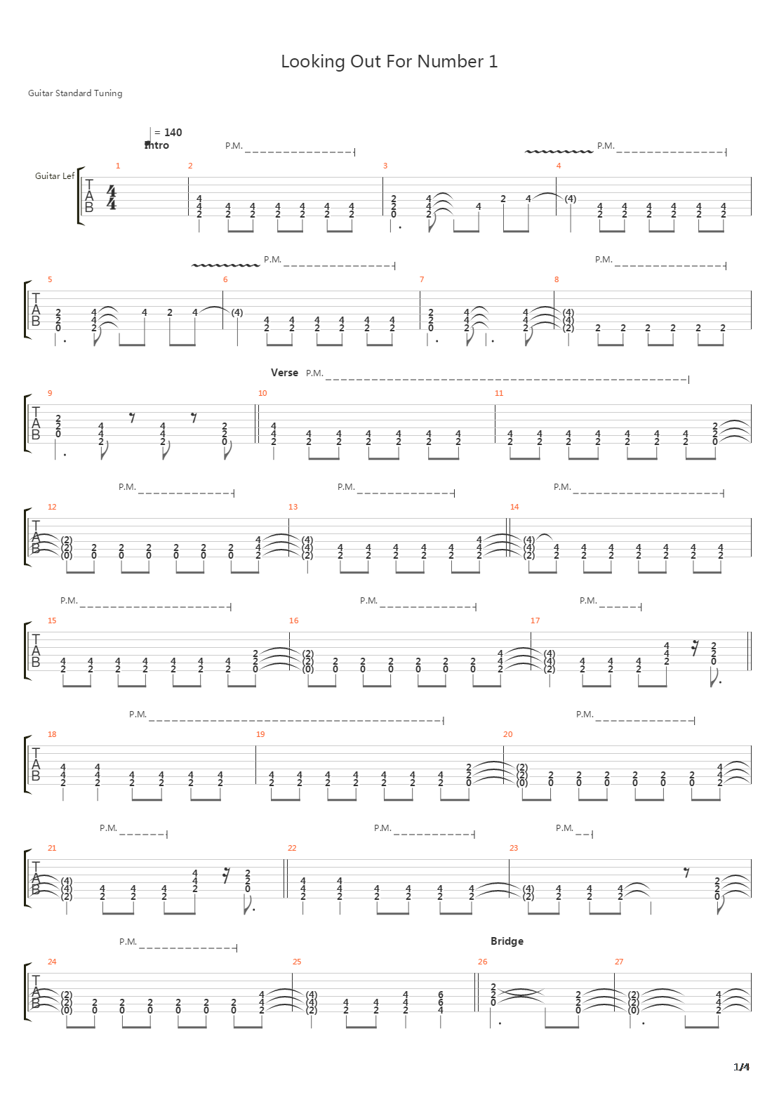 Looking Out For Number 1吉他谱