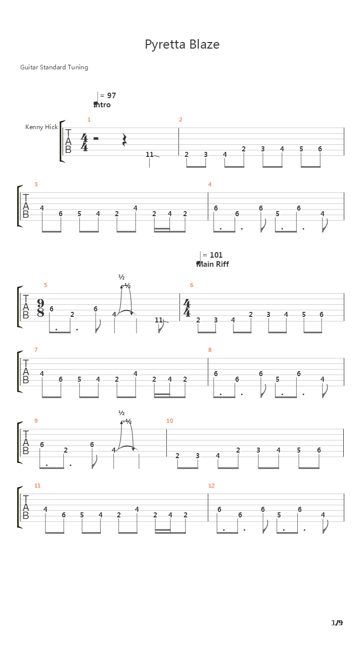 Pyretta Blaze吉他谱