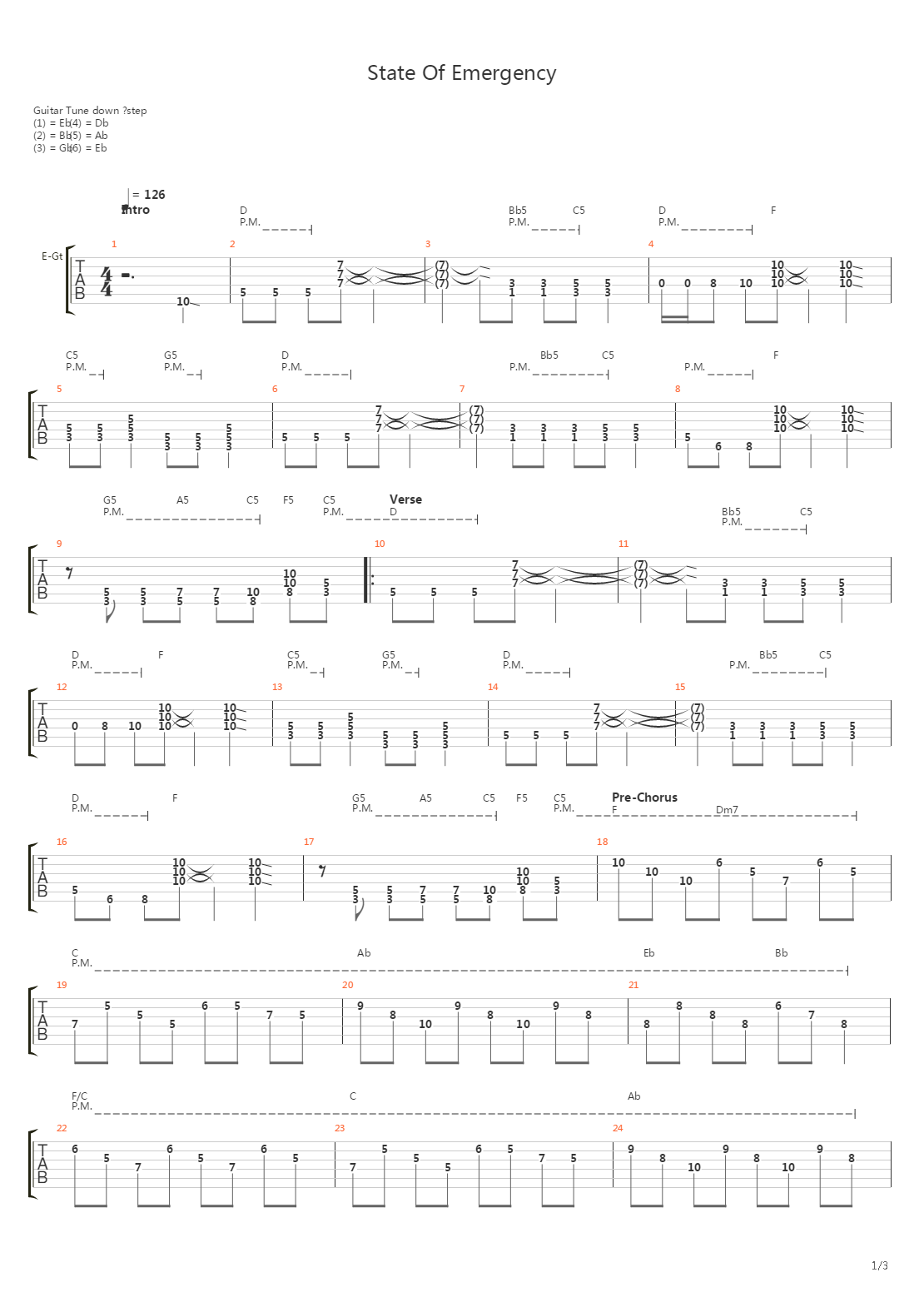 State Of Emergency吉他谱