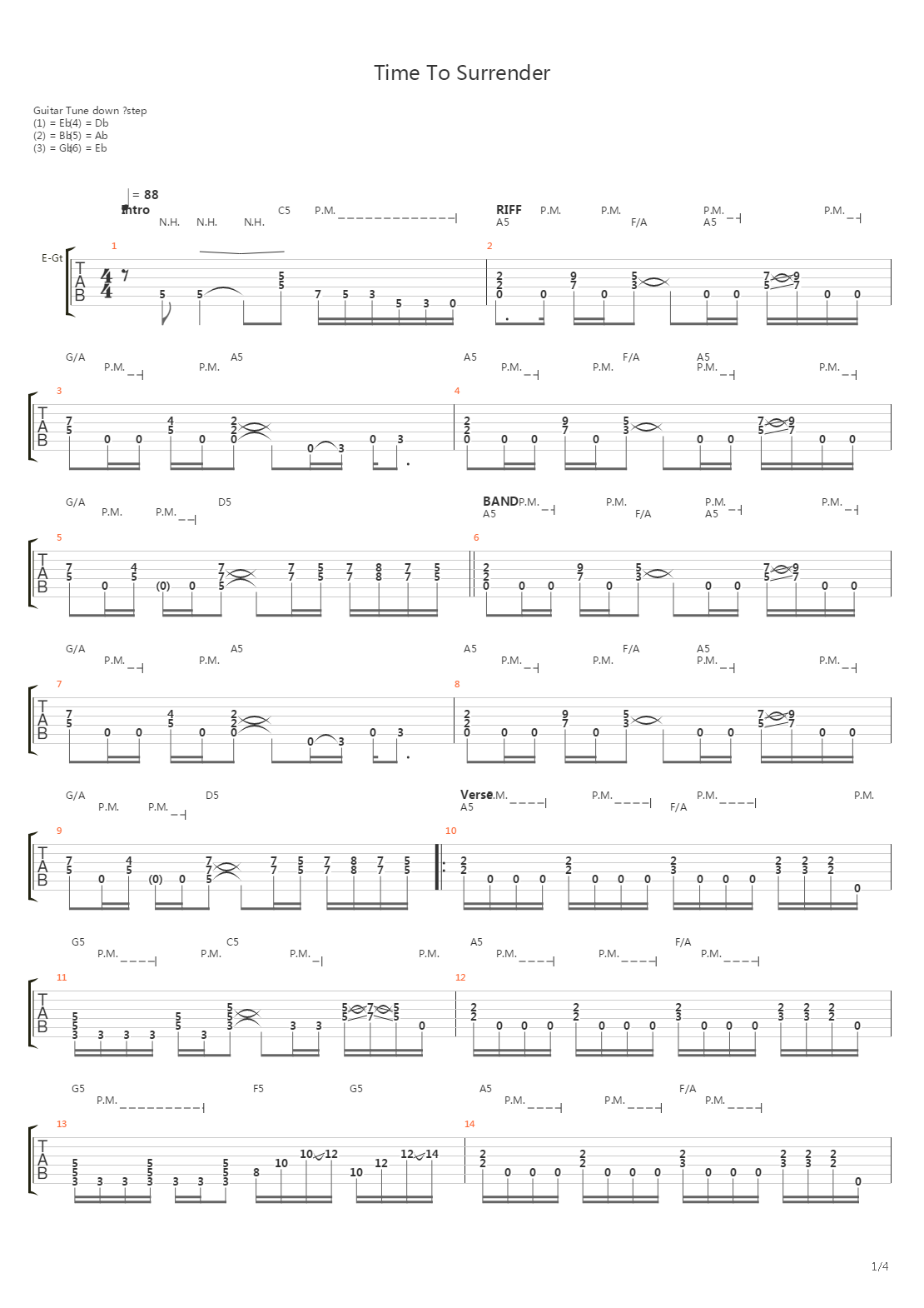 Time To Surrender吉他谱