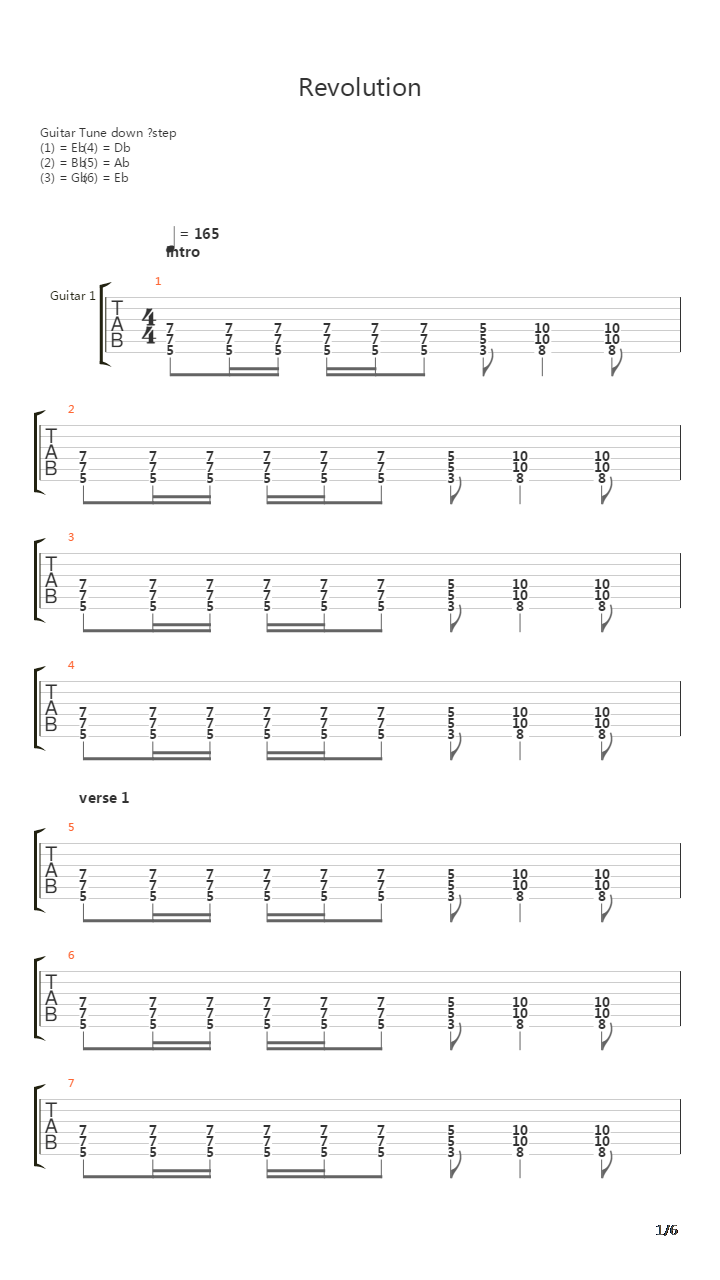 Revolution吉他谱
