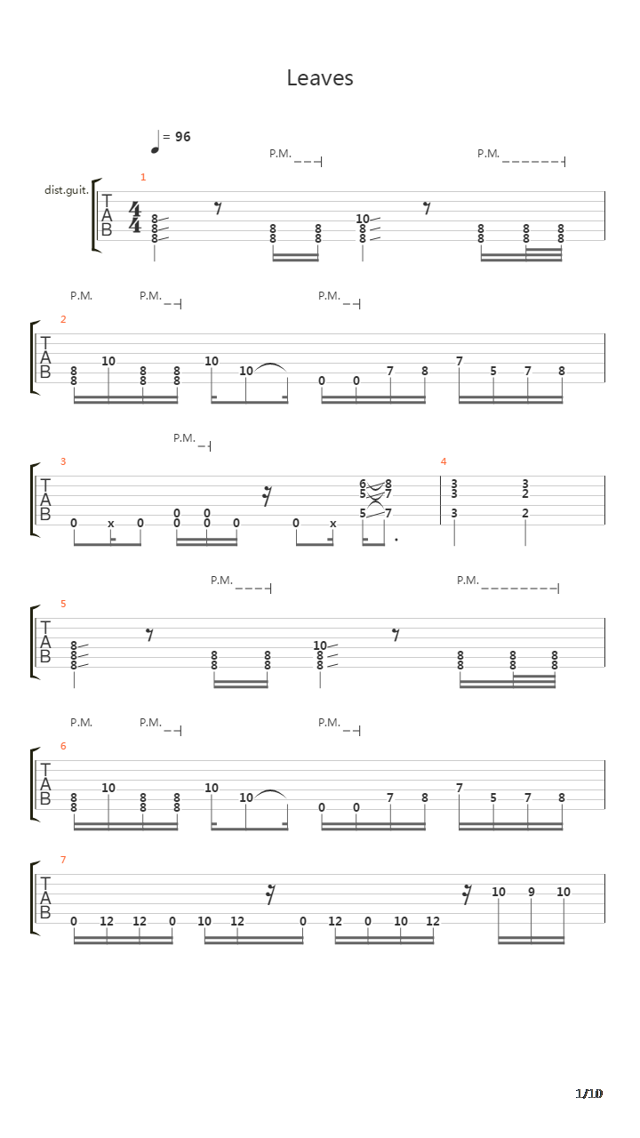 Leaves吉他谱