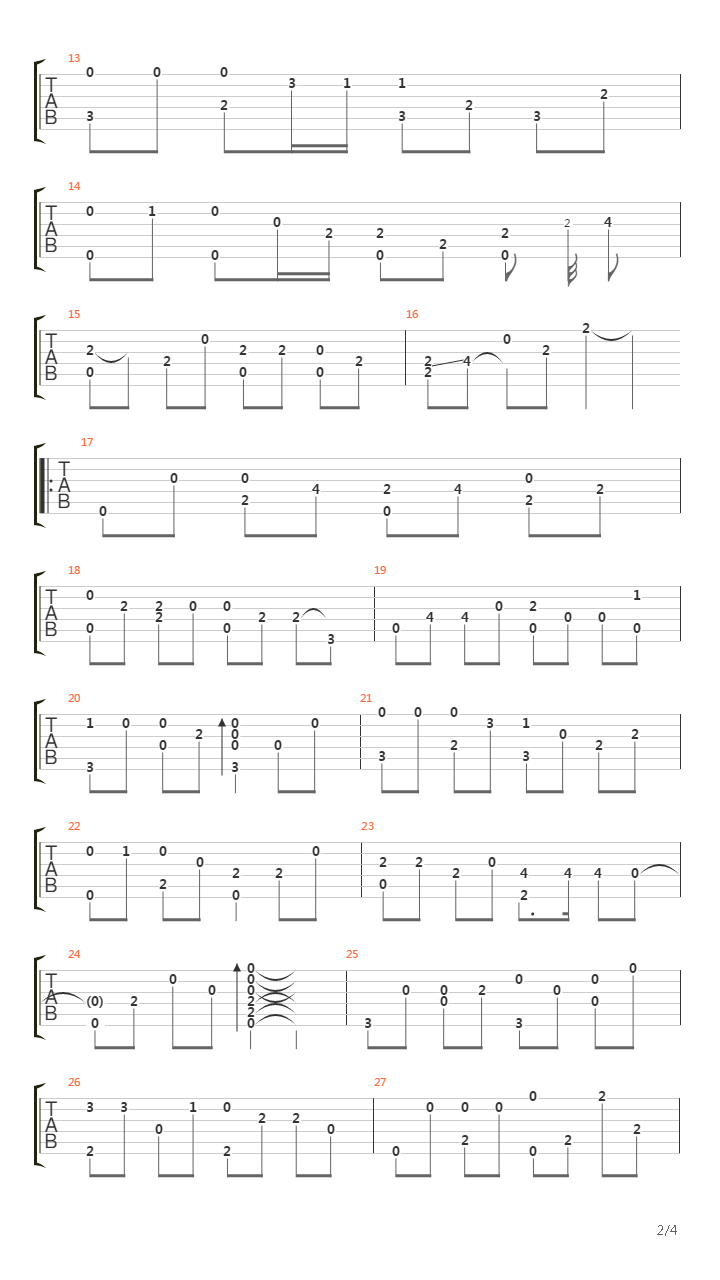 曲终人散吉他谱