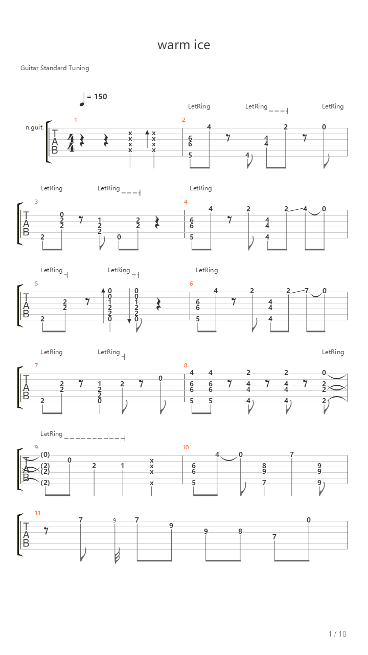 Warm Ice吉他谱