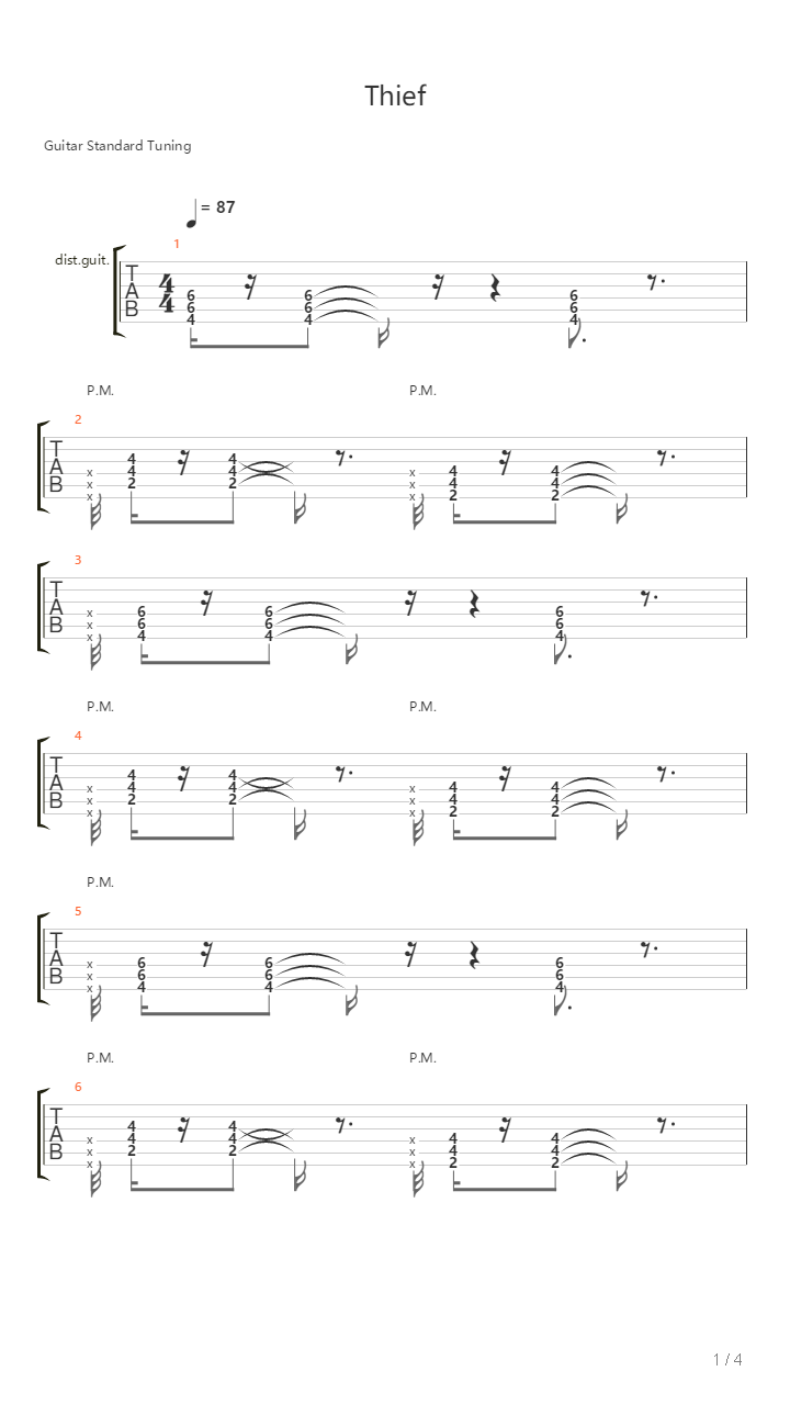 Thief吉他谱