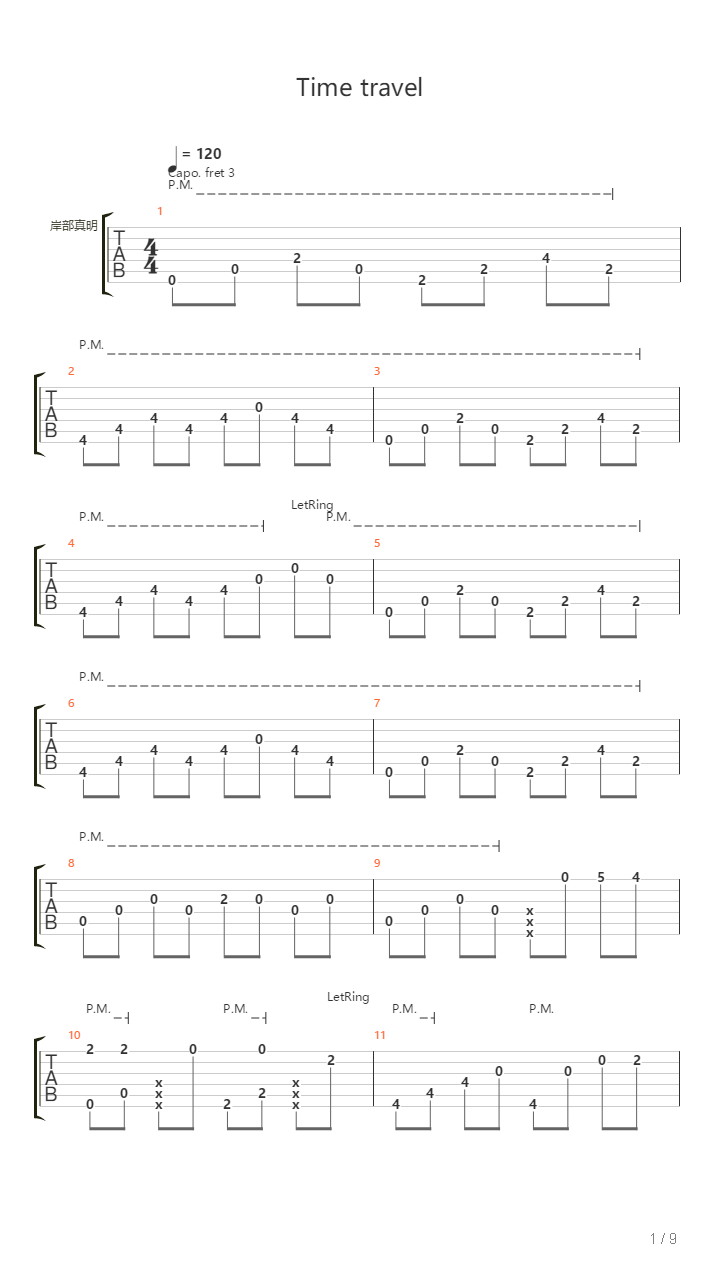 Time travel吉他谱