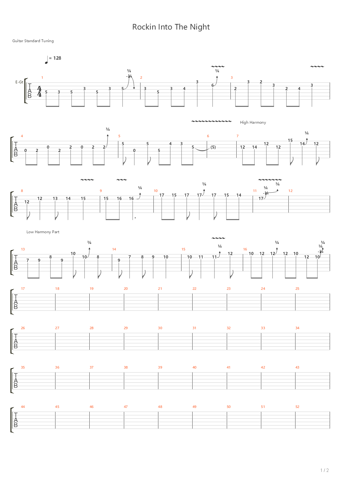 Rockin Into The Night吉他谱