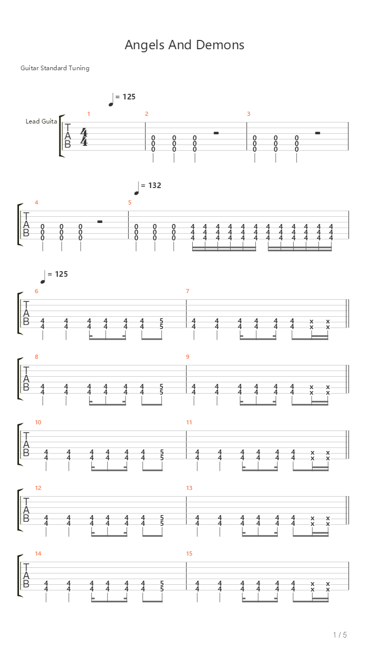 Angels And Demons吉他谱
