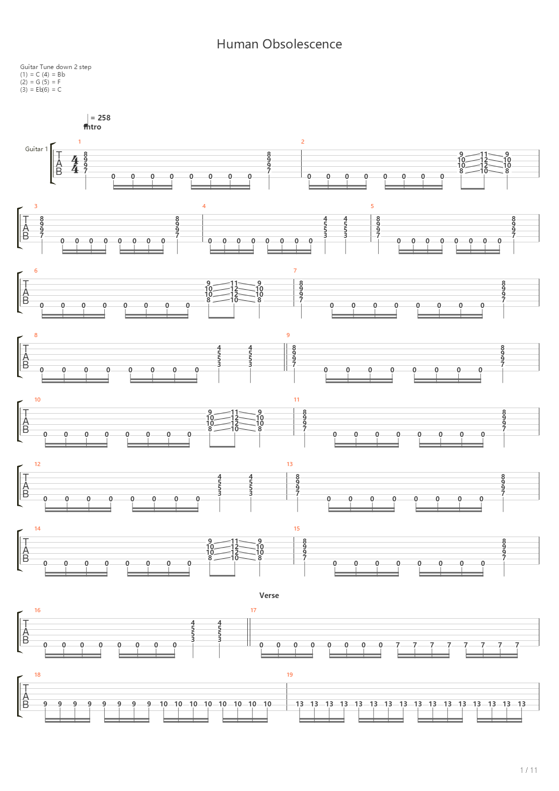 Human Obsolescence吉他谱