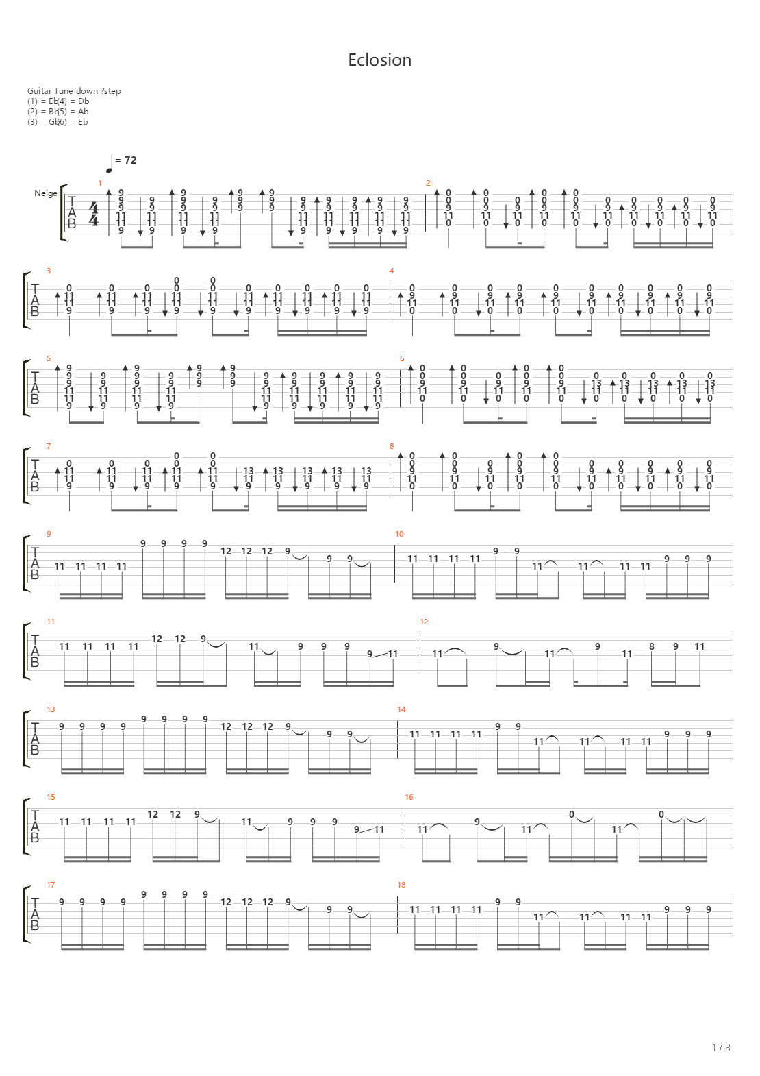 Eclosion吉他谱