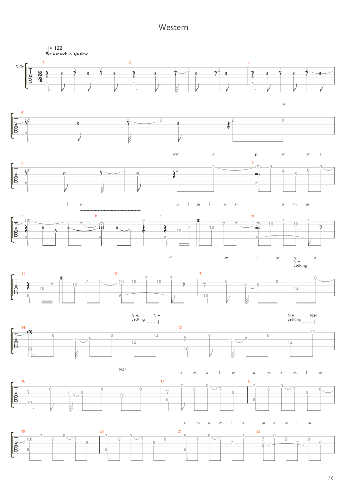 Western吉他谱