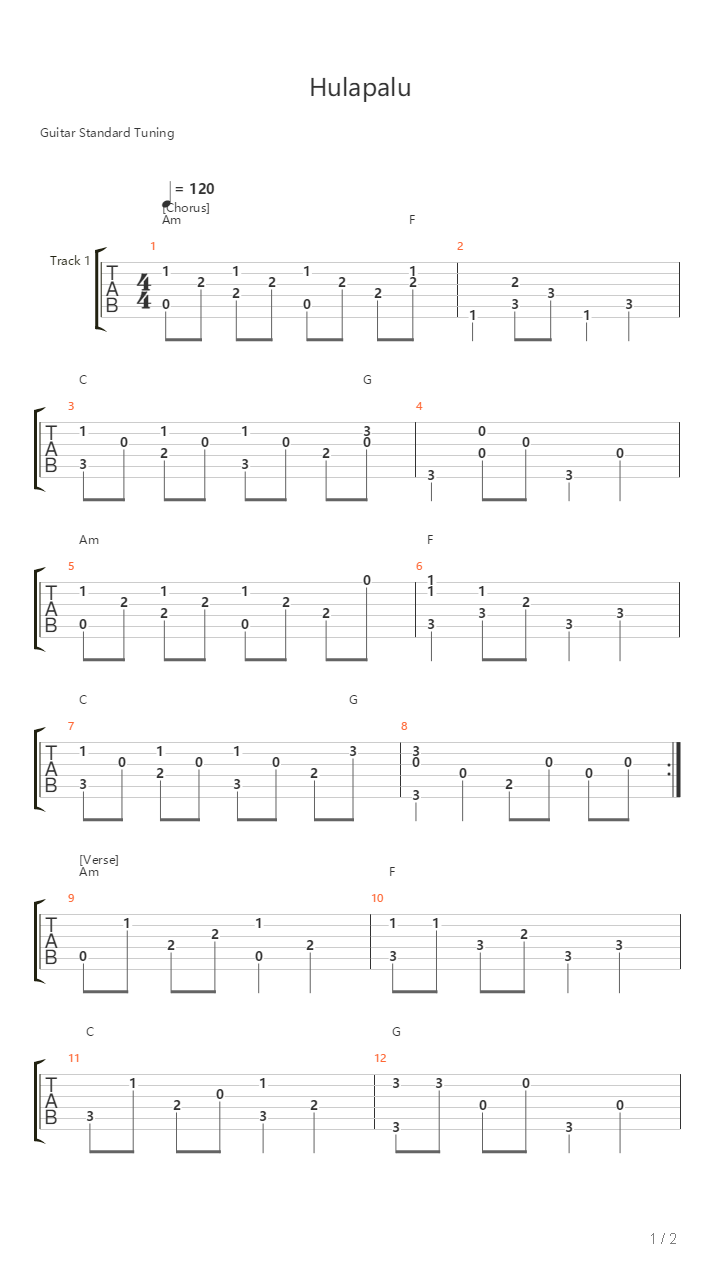 Hulapalu吉他谱