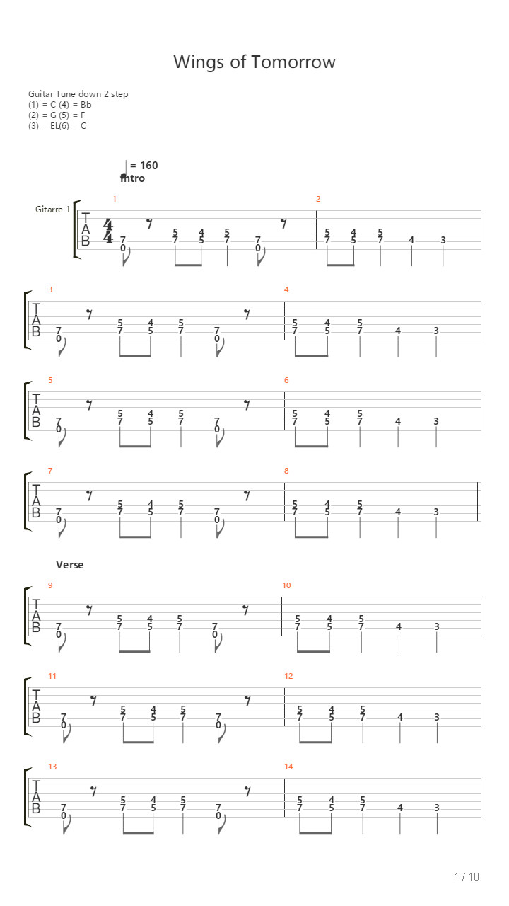 Wings Of Tomorrow吉他谱