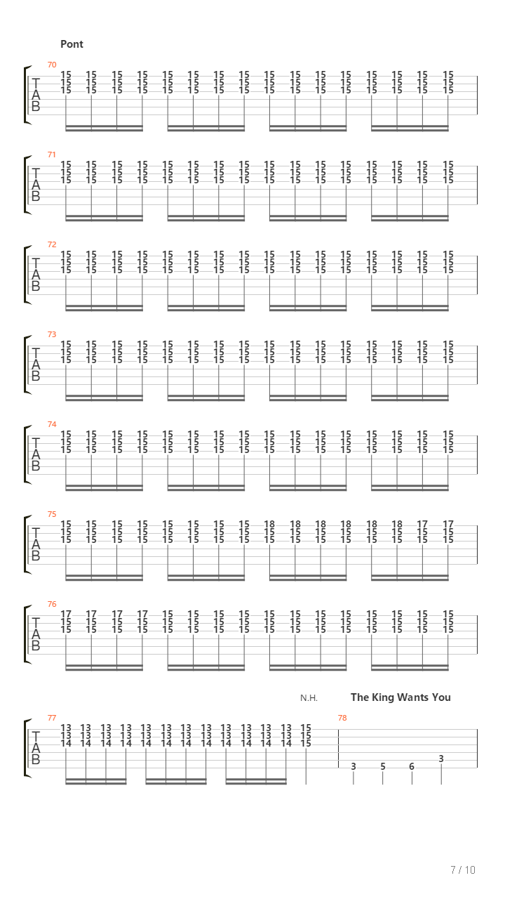 The King Wants You吉他谱