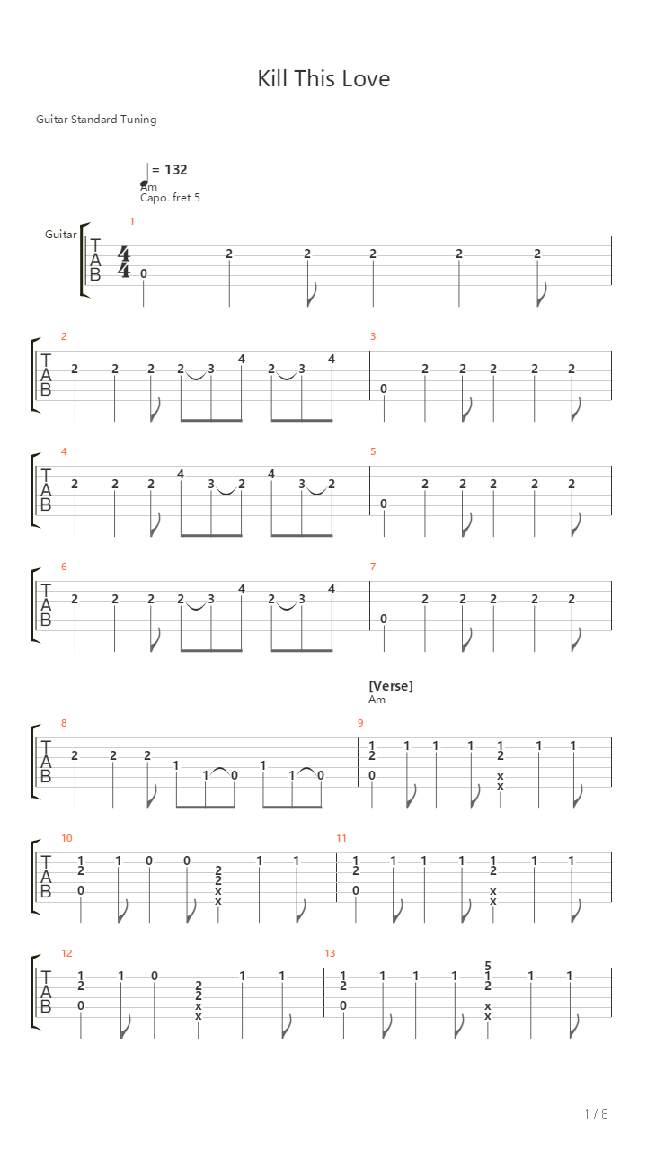 Kill This Love吉他谱