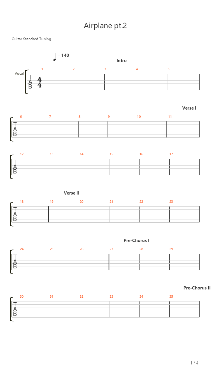 Airplane Pt 2吉他谱