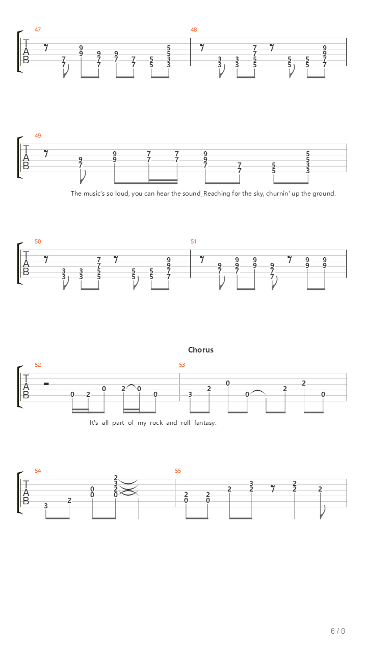 Rock N Roll Fantasy吉他谱