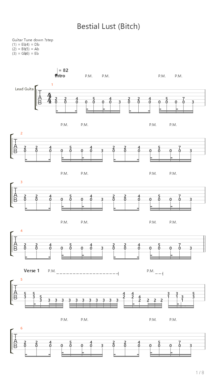 Bestial Lust吉他谱