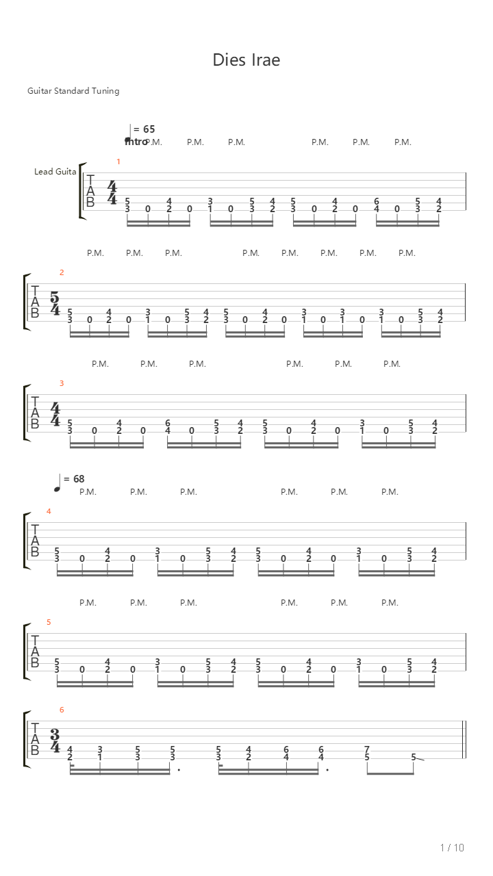 Dies Irae吉他谱