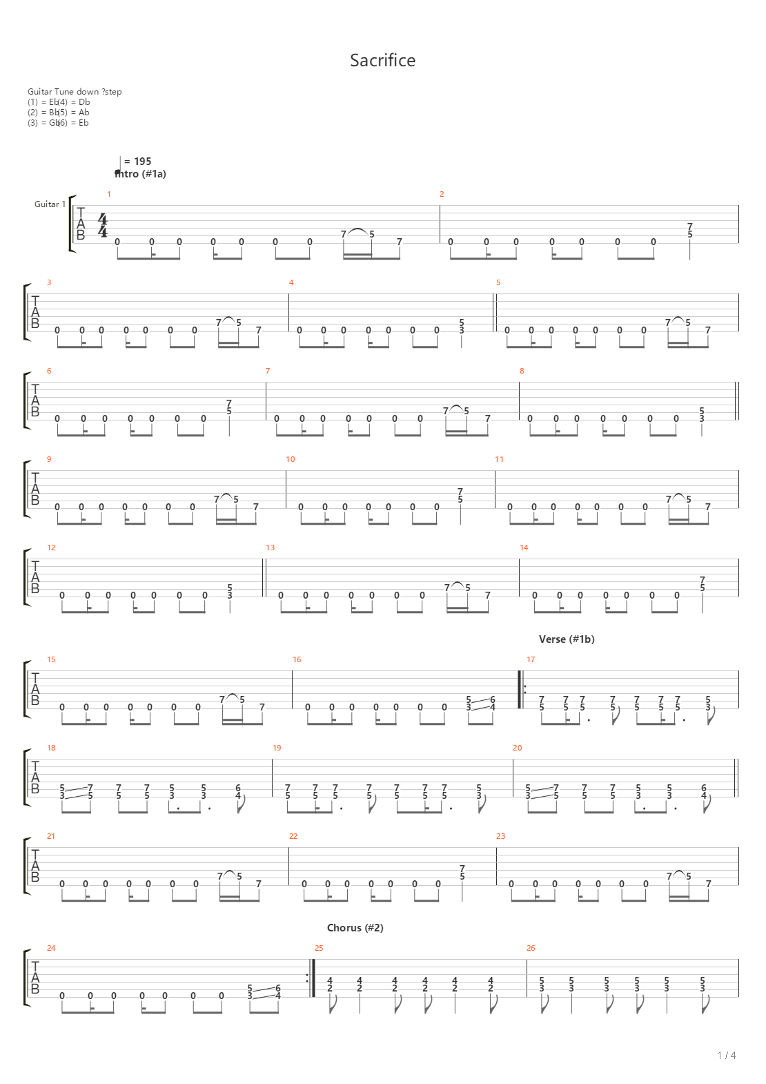 Sacrifice吉他谱