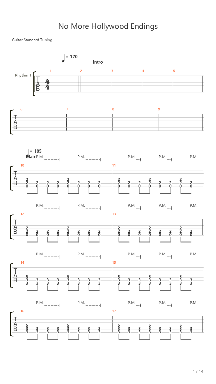 No More Hollywood Endings吉他谱