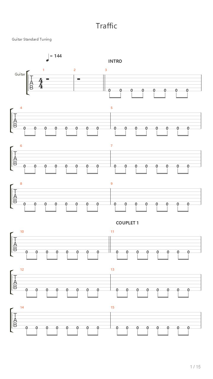 Traffic吉他谱