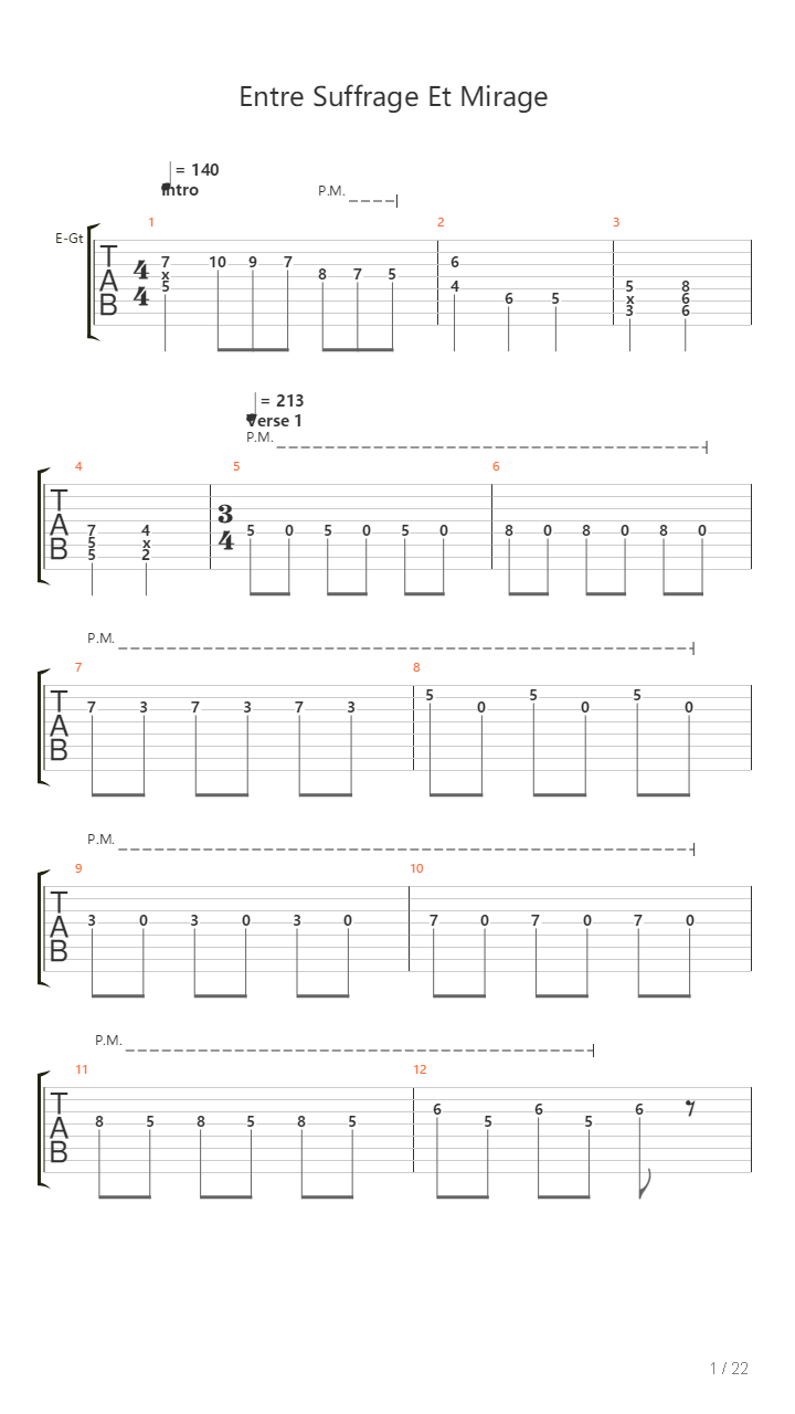 Entre Suffrage Et Mirage吉他谱