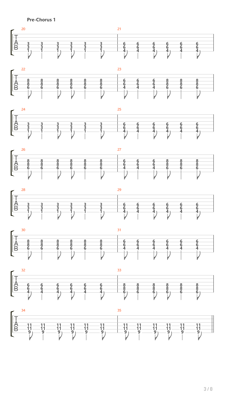 Cross And Burn吉他谱