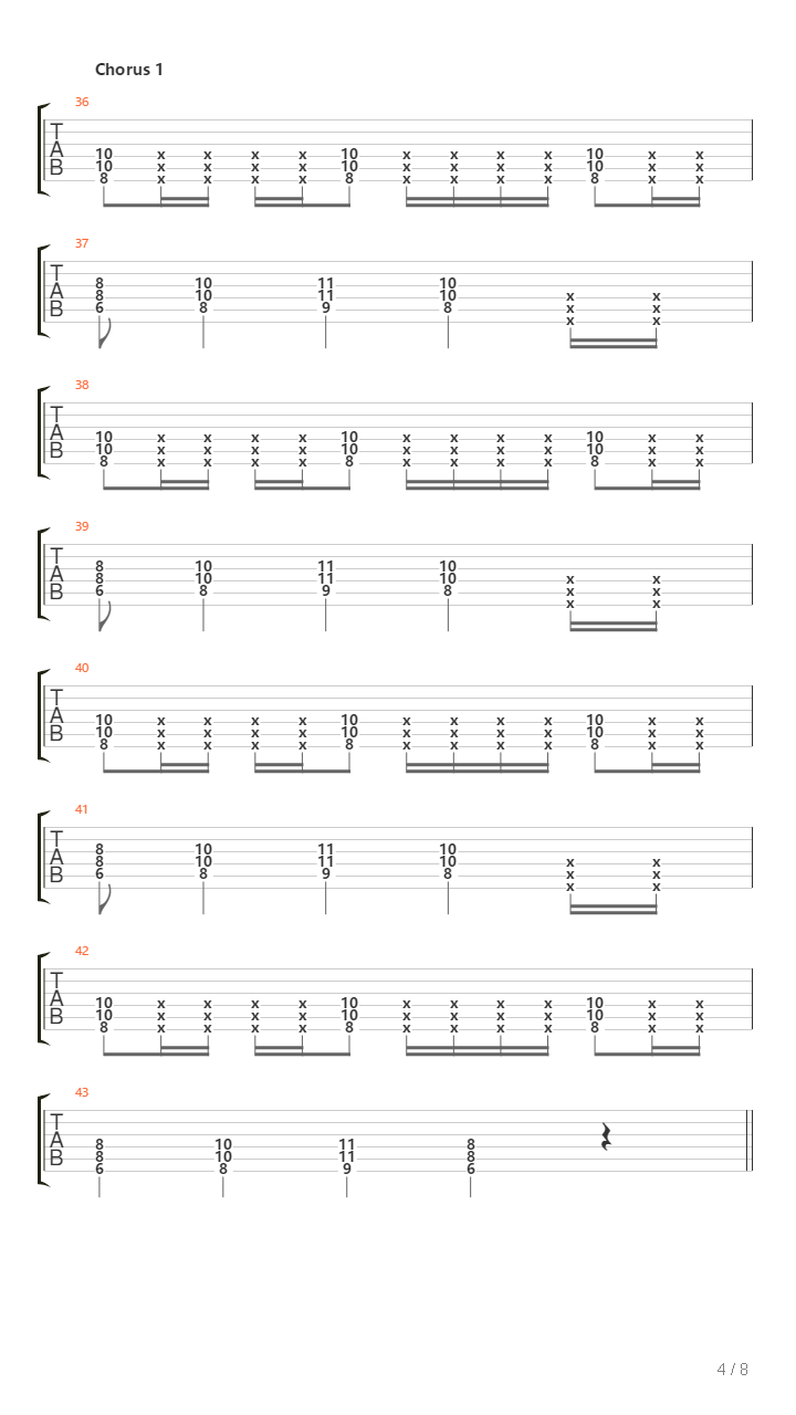 Cross And Burn吉他谱