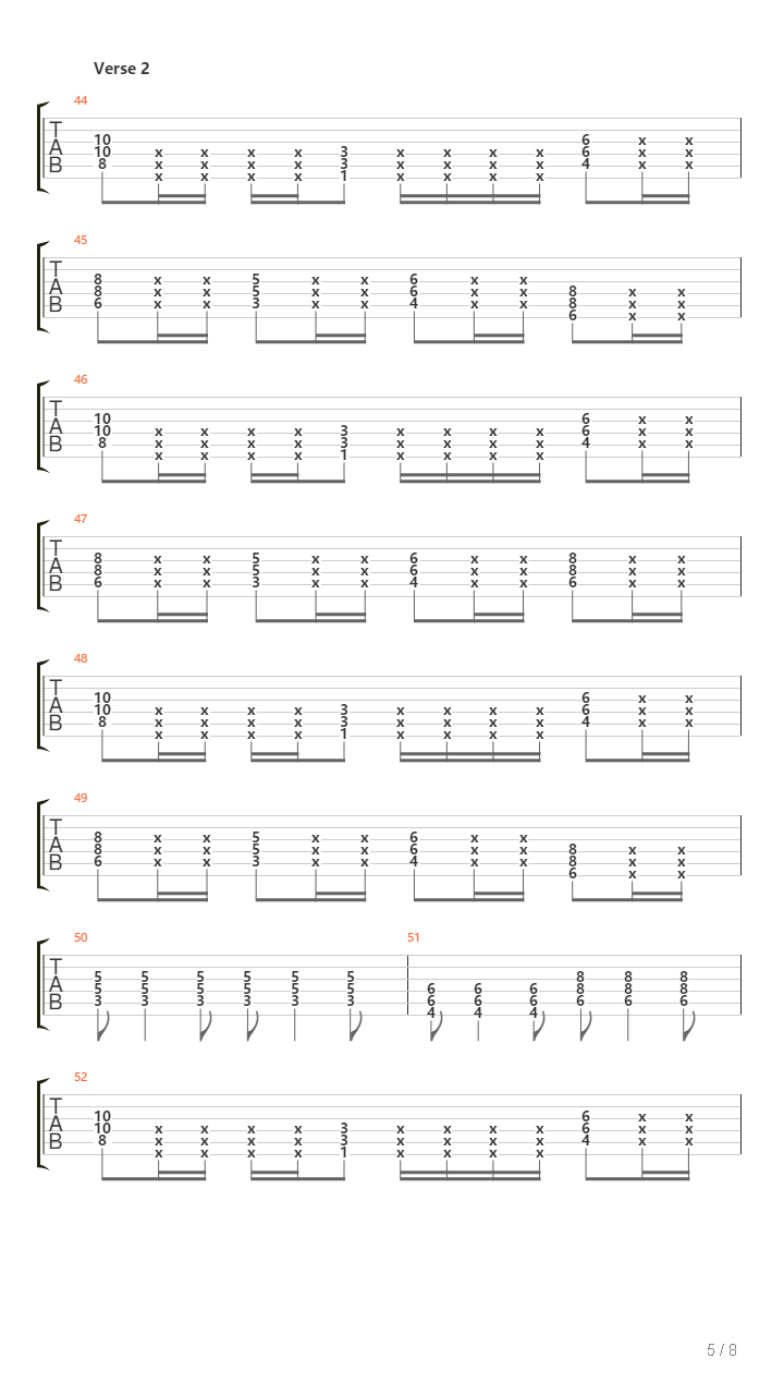 Cross And Burn吉他谱
