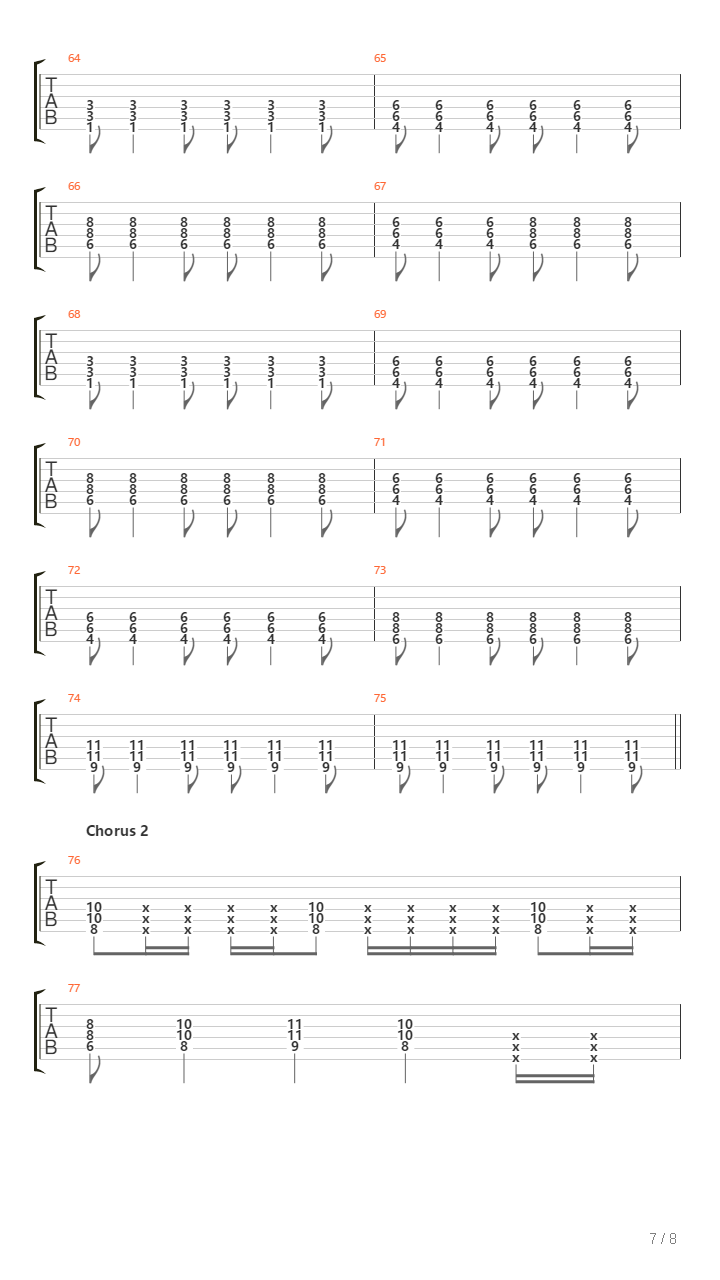 Cross And Burn吉他谱