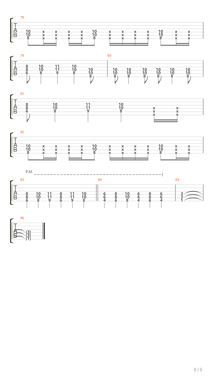 Cross And Burn吉他谱