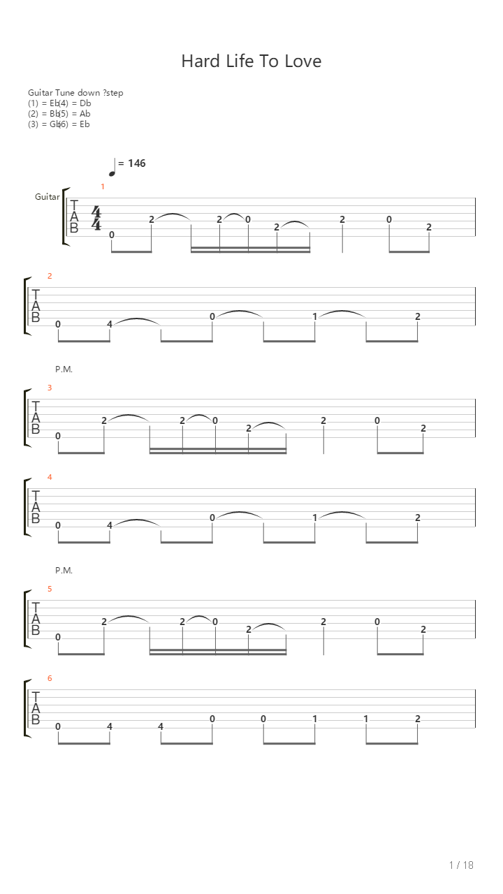 Hard Life To Love吉他谱