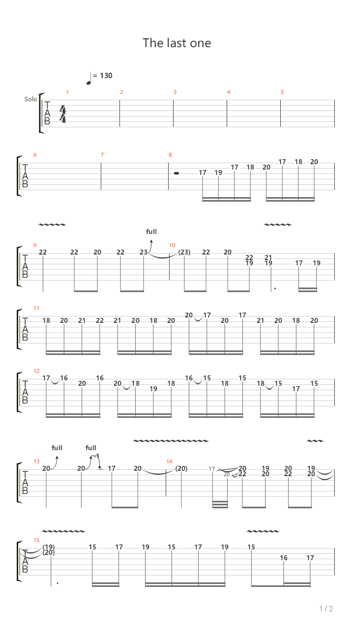 The Last One吉他谱