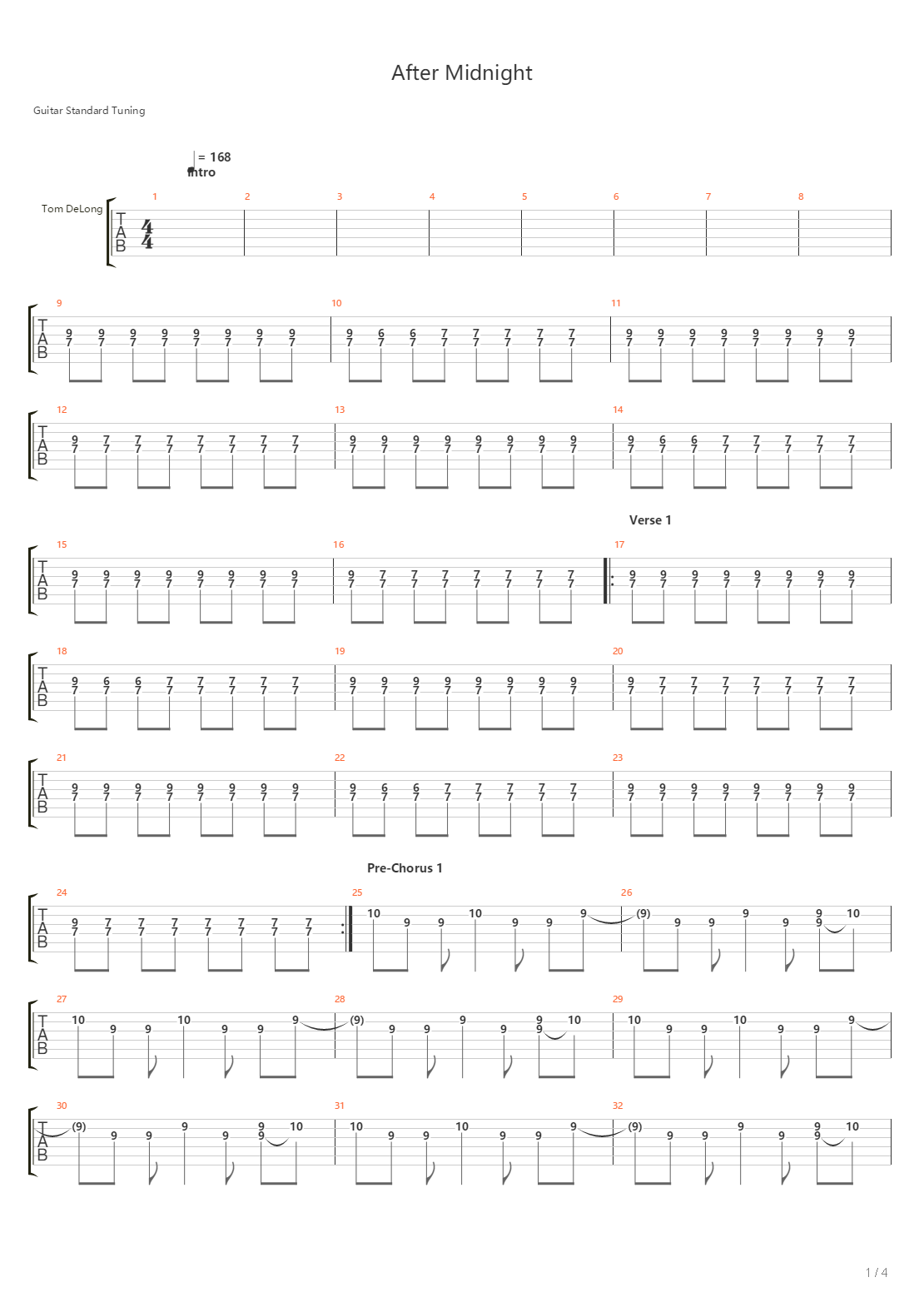 After Midnight吉他谱