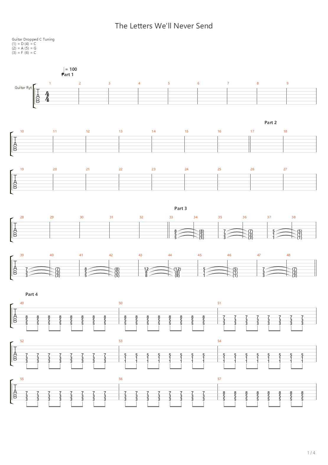 The Letters Well Never Send吉他谱