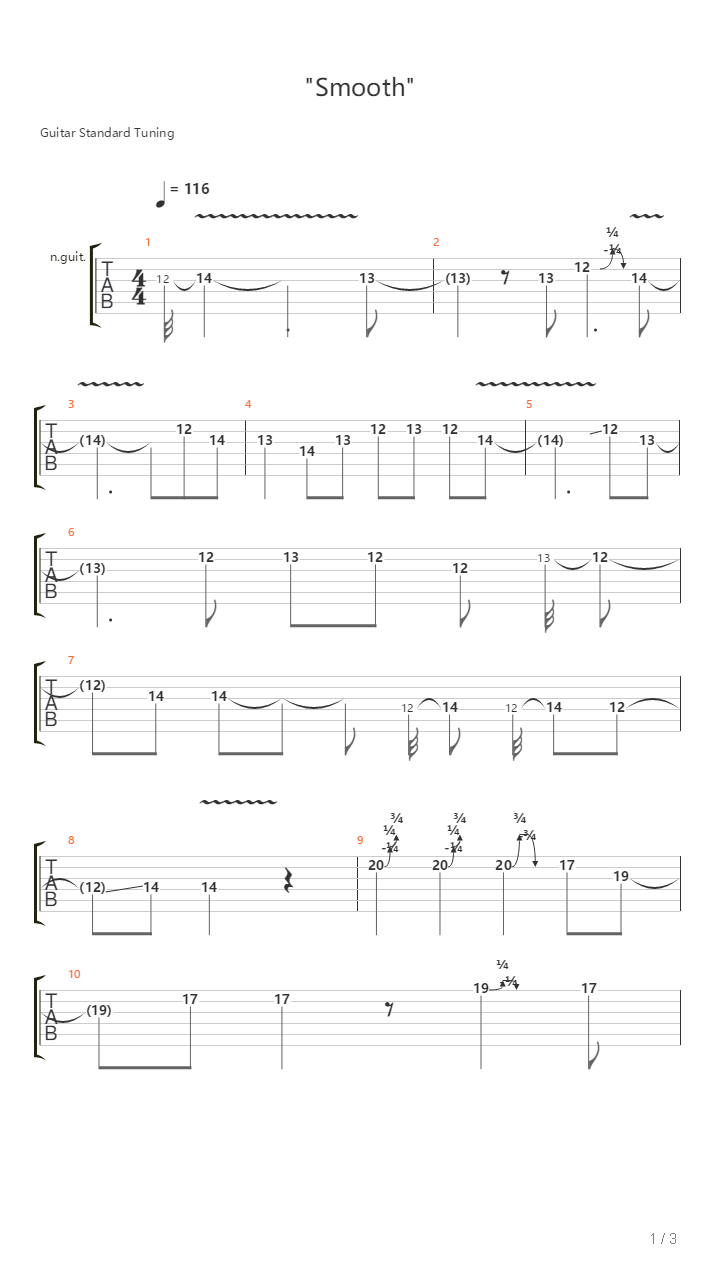 Smooth吉他谱