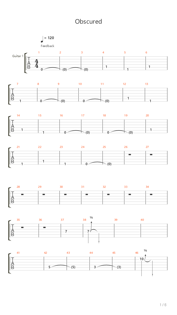 Obscured吉他谱