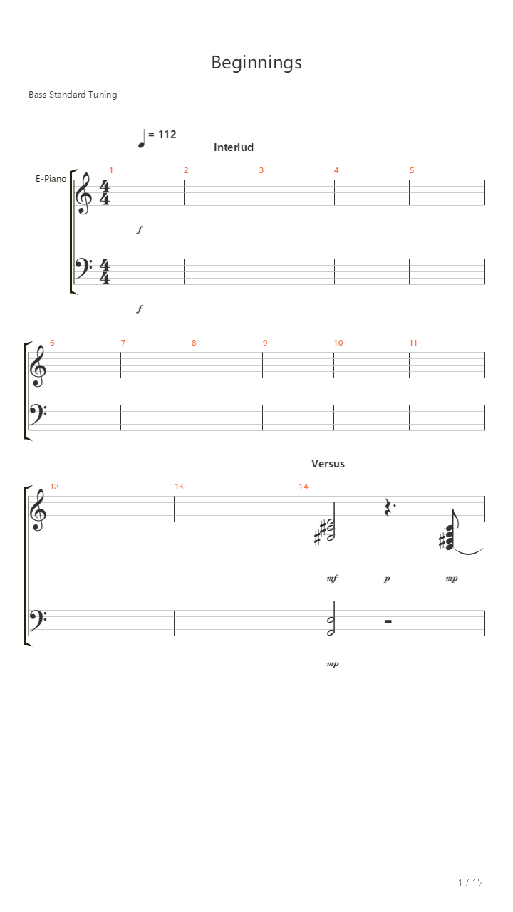 Beginnings吉他谱