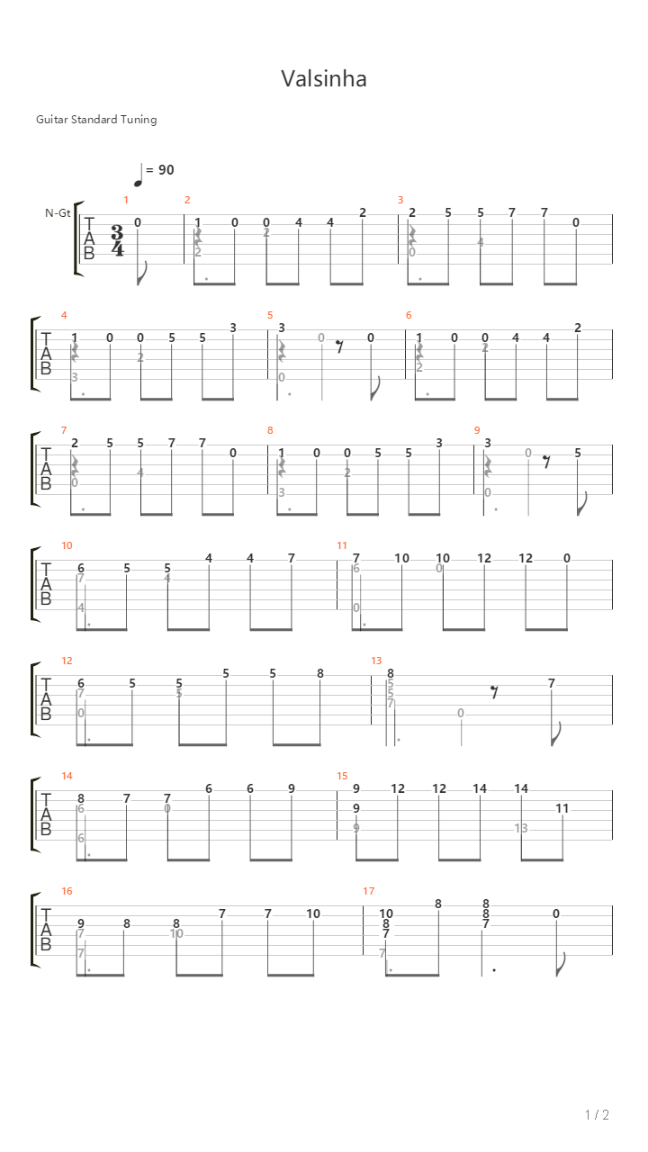 Valsinha吉他谱