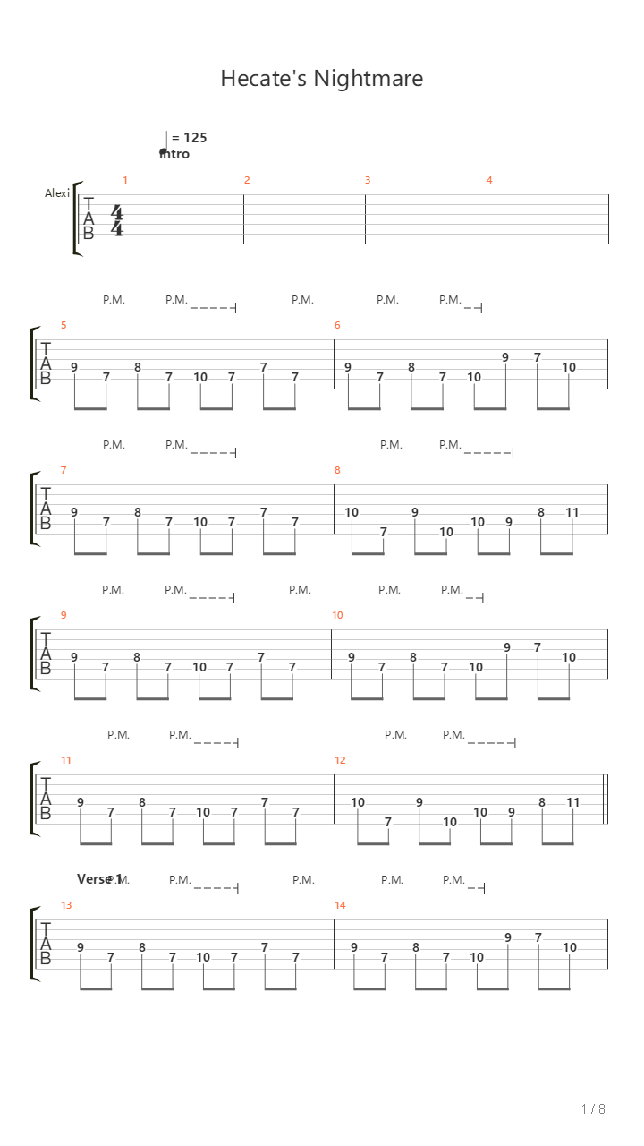 Hecates Nightmare吉他谱