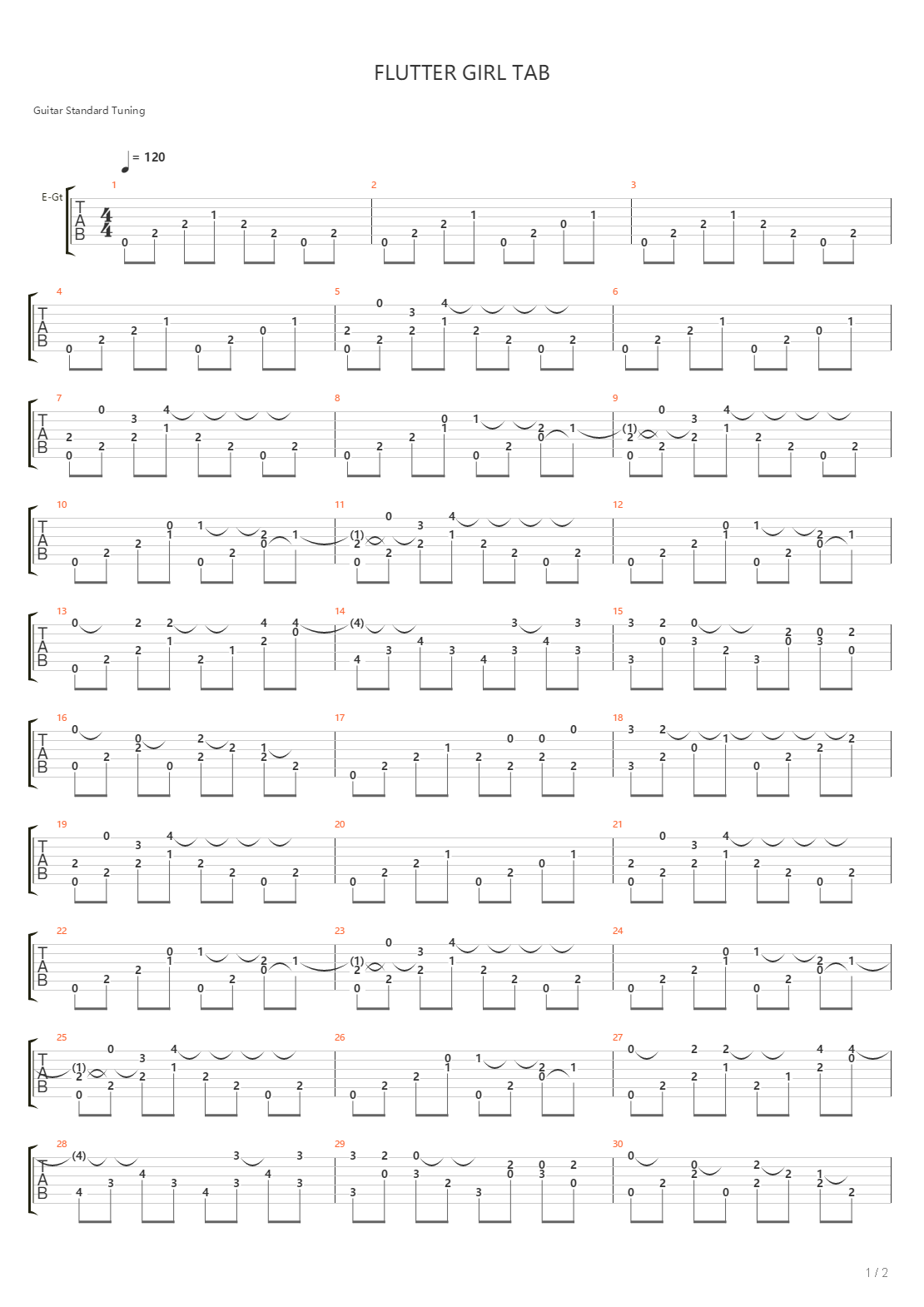 Flutter Girl吉他谱