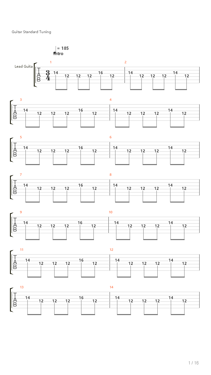 The Pavilion A Long Way Back吉他谱