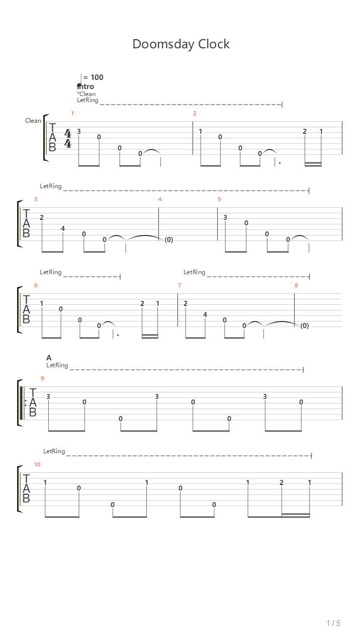 Doomsday Clock吉他谱