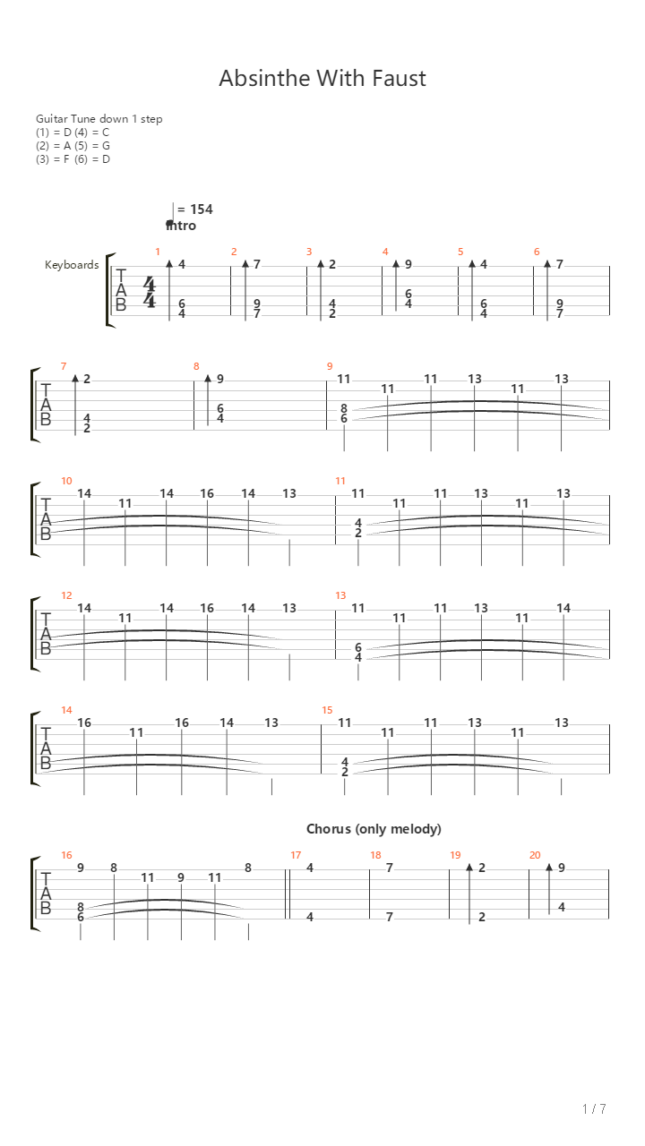 Absinthe With Faust吉他谱