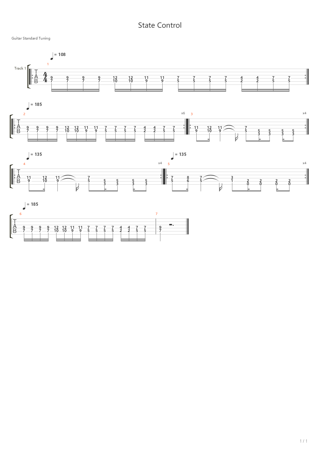 State Control吉他谱