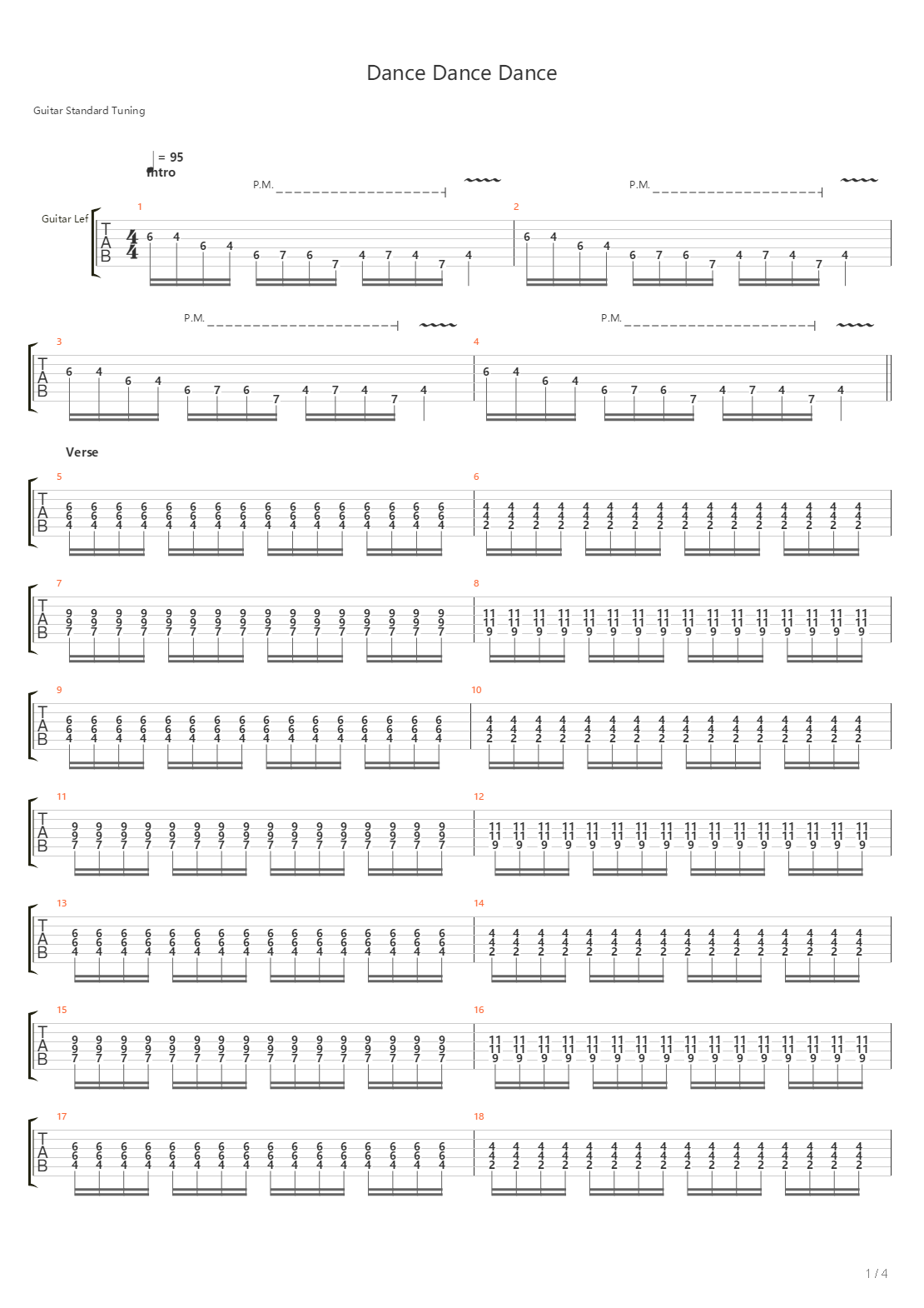 Dance Dance Dance吉他谱