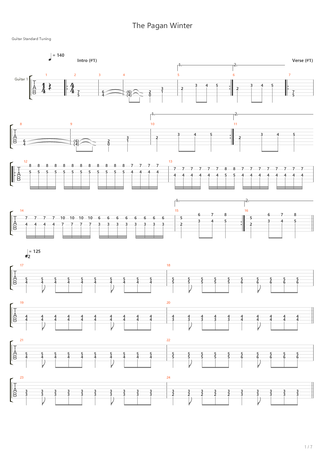 The Pagan Winter吉他谱
