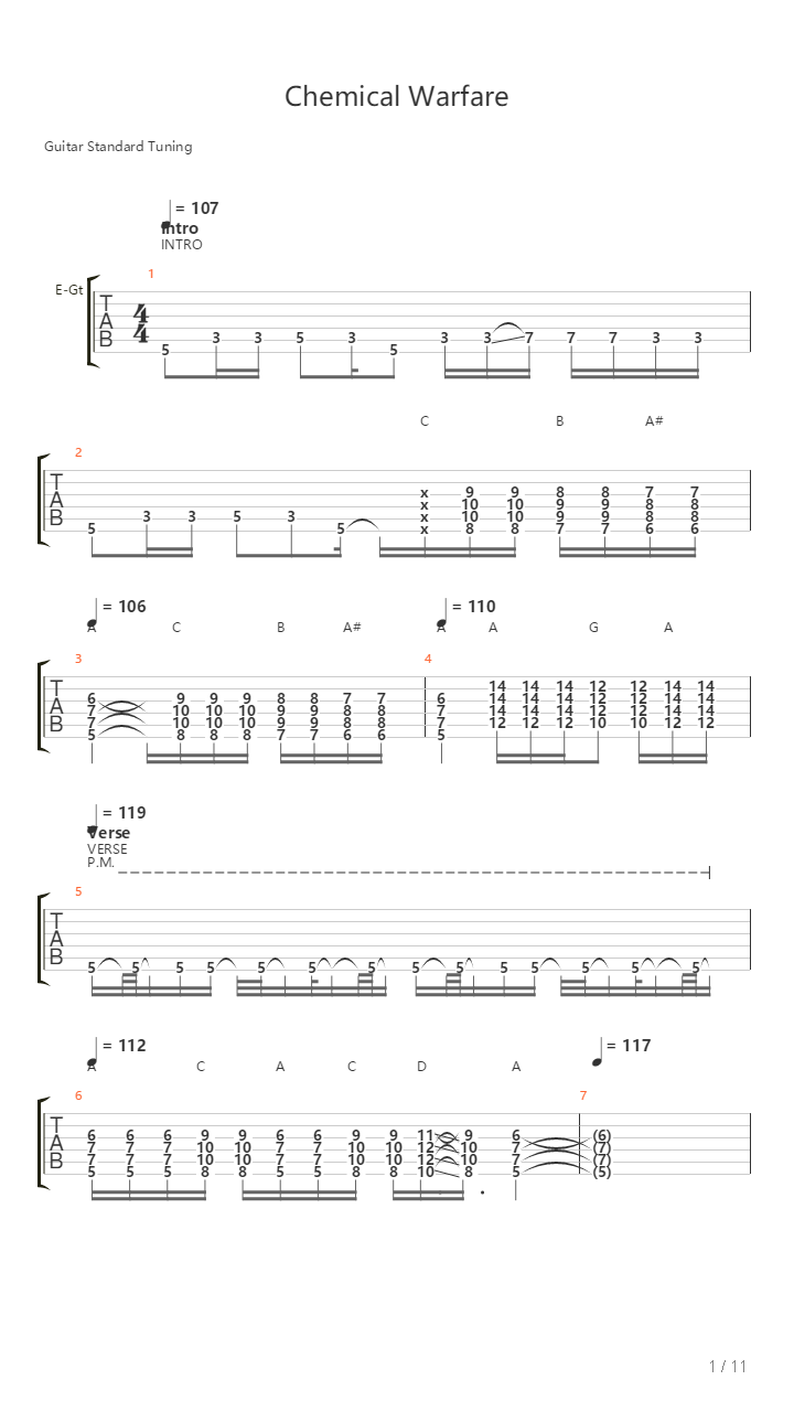 Chemical Warfare吉他谱