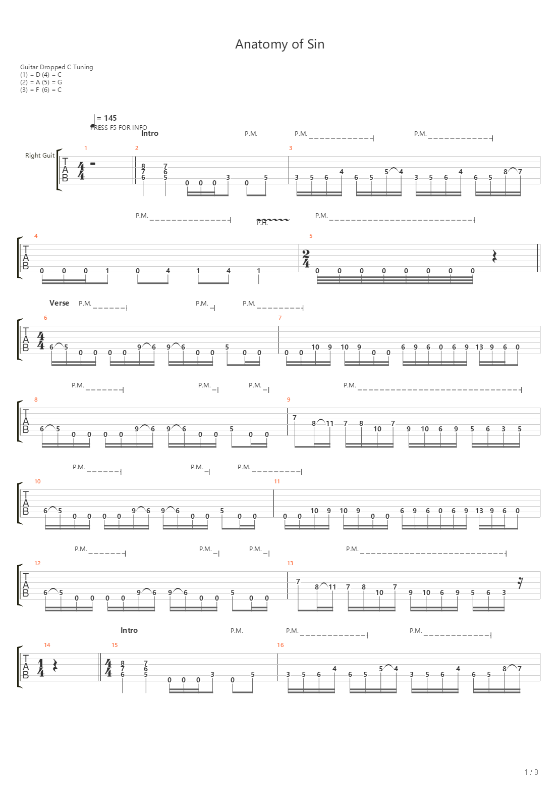 Anatomy Of Sin吉他谱